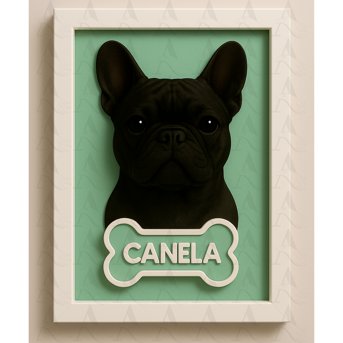 Cuadro Mascota Efecto 3D - Bulldog Francés 1