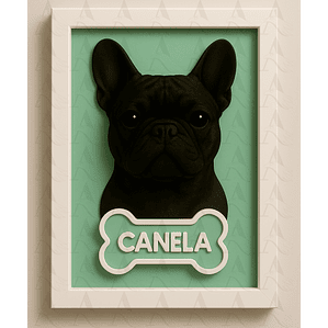 Cuadro Mascota Efecto 3D - Bulldog Francés