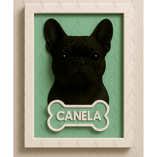Cuadro Mascota Efecto 3D - Bulldog Francés