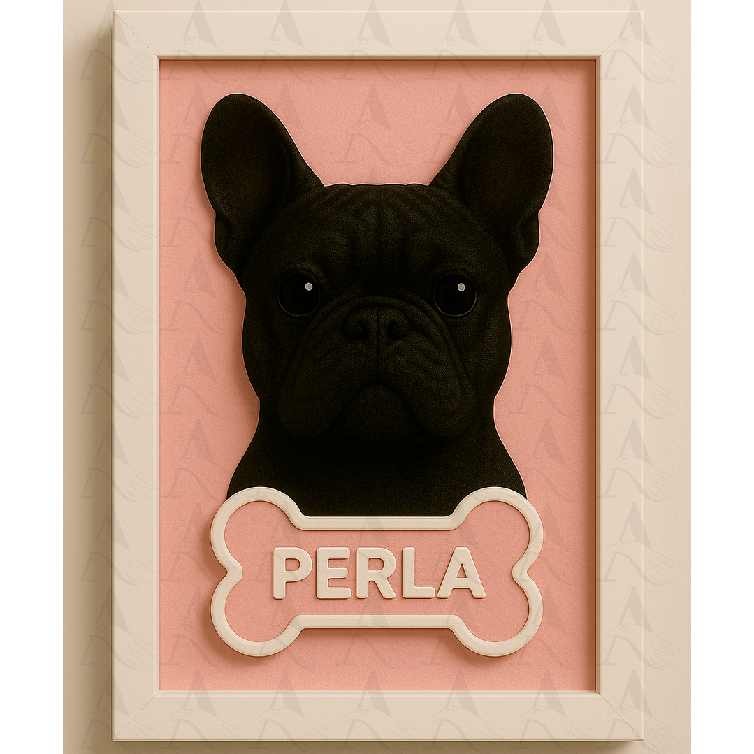 Cuadro Mascota Efecto 3D - Bulldog Francés 2