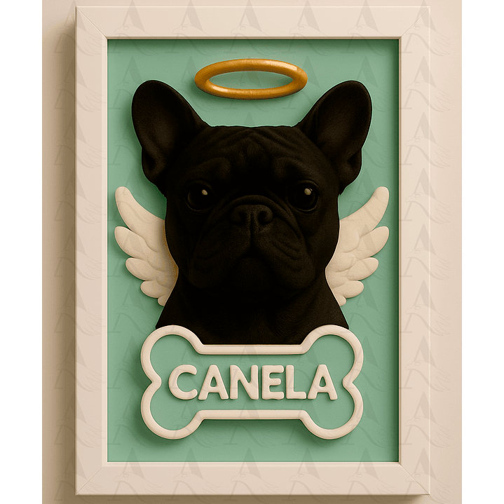 Cuadro Mascota Efecto 3D - Bulldog Francés 4