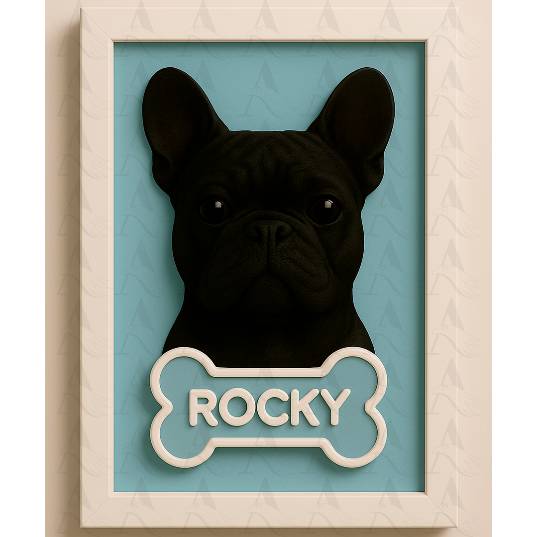 Cuadro Mascota Efecto 3D - Bulldog Francés 3