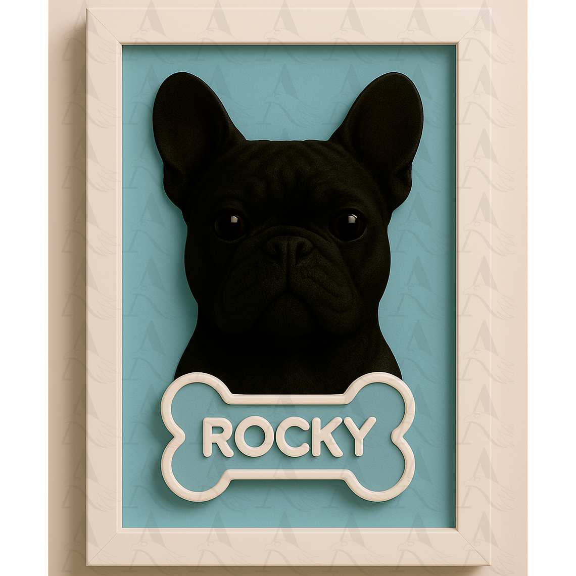 Cuadro Mascota Efecto 3D - Bulldog Francés 3