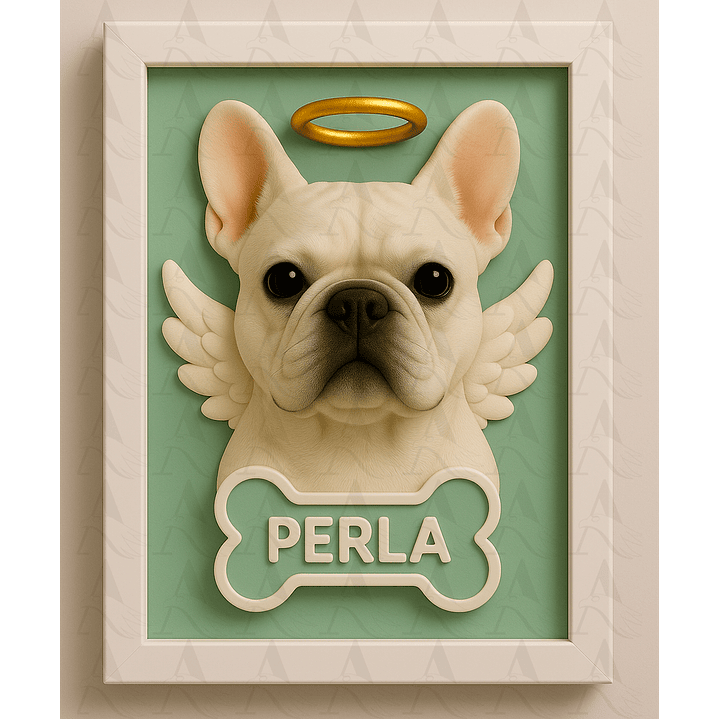 Cuadro Mascota Efecto 3D - Bulldog Francés 10