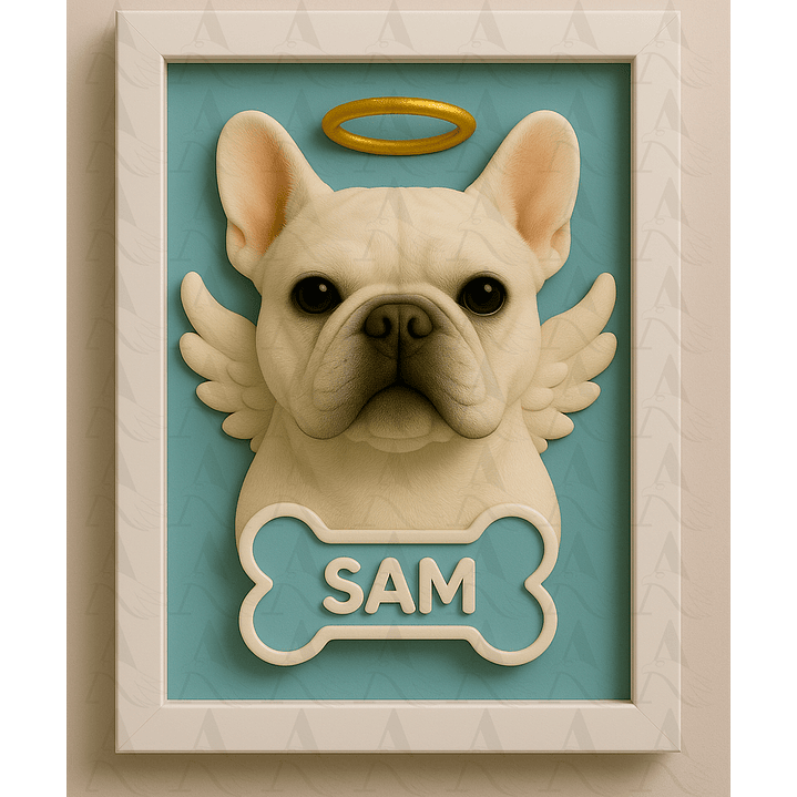 Cuadro Mascota Efecto 3D - Bulldog Francés 12