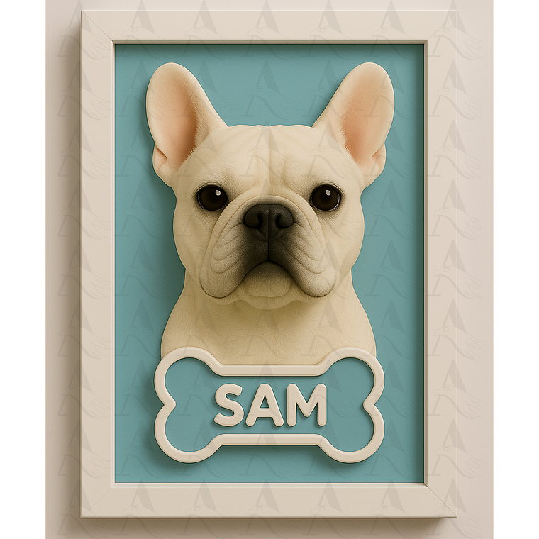 Cuadro Mascota Efecto 3D - Bulldog Francés 9