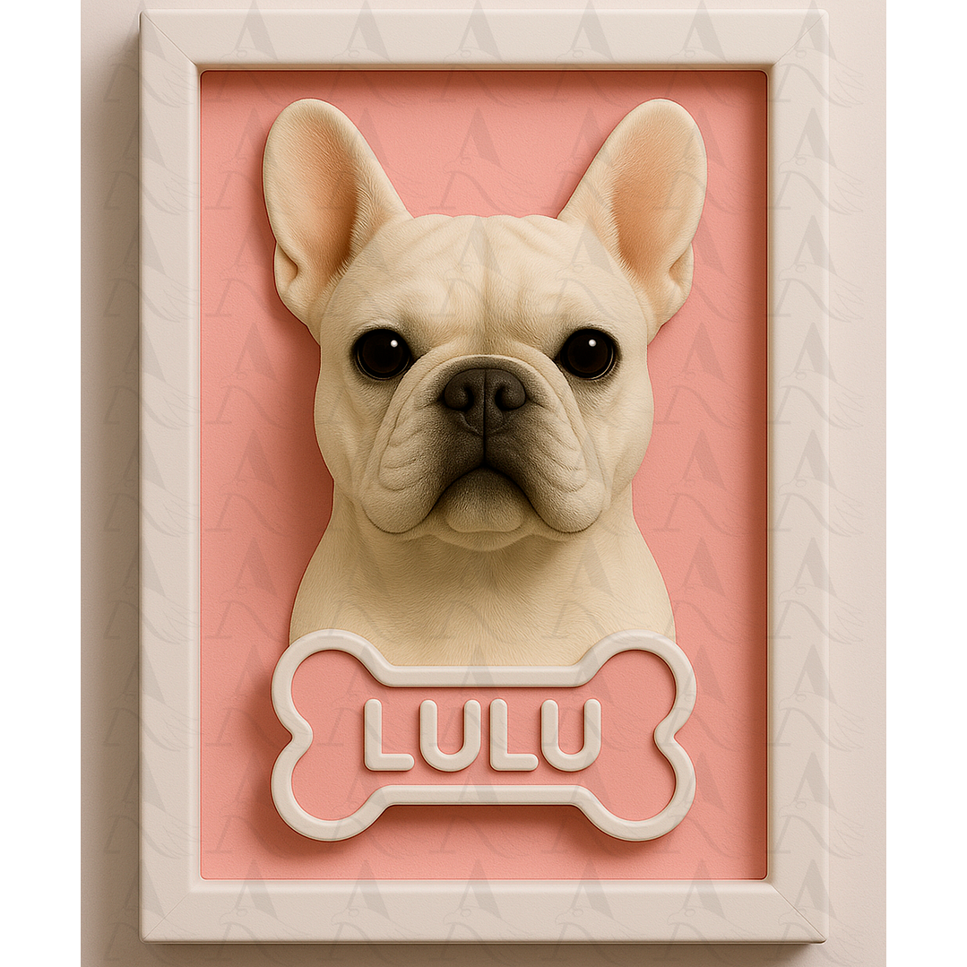 Cuadro Mascota Efecto 3D - Bulldog Francés 8