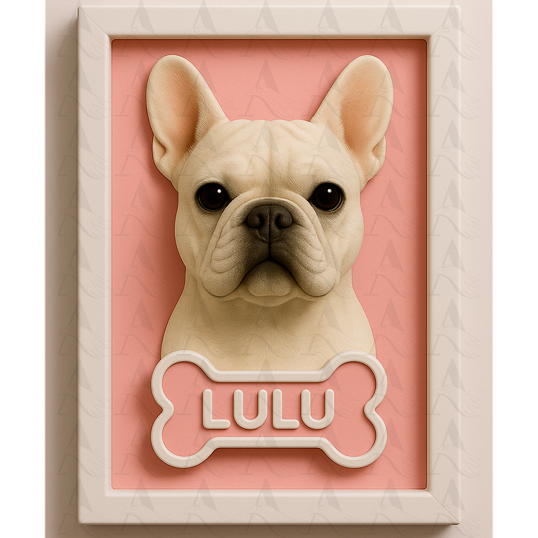Cuadro Mascota Efecto 3D - Bulldog Francés 8