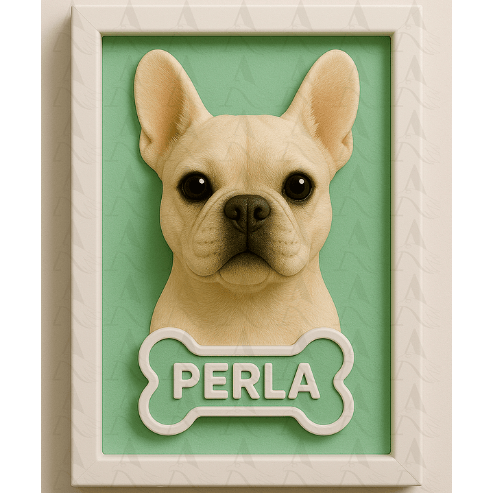 Cuadro Mascota Efecto 3D - Bulldog Francés 7