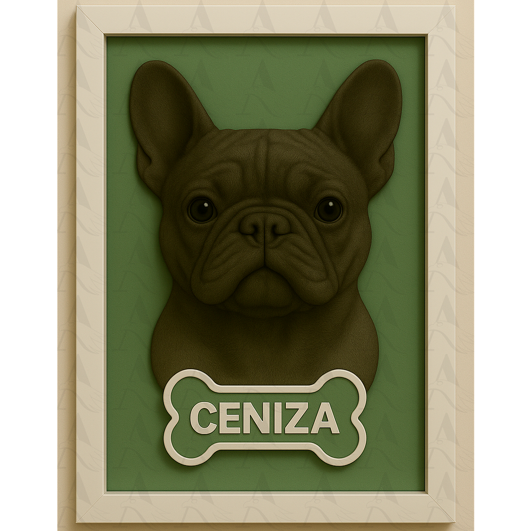 Cuadro Mascota Efecto 3D - Bulldog Francés 19