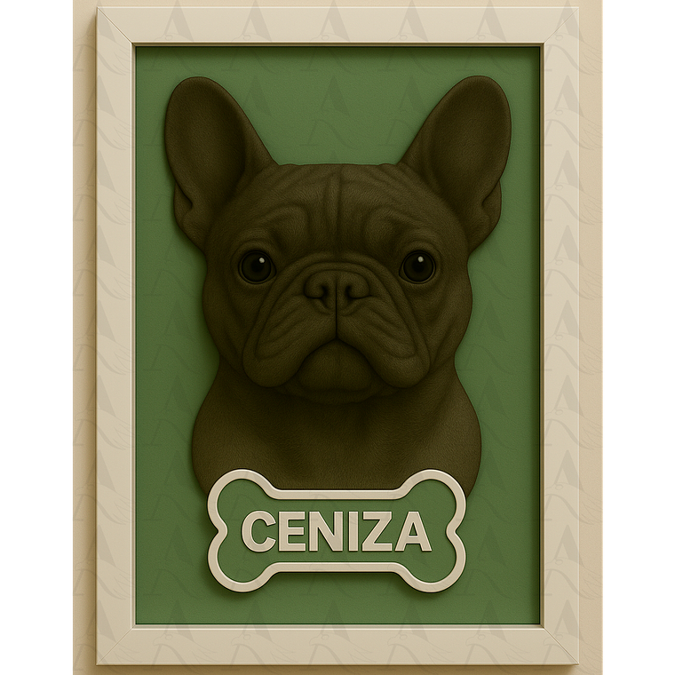 Cuadro Mascota Efecto 3D - Bulldog Francés 19