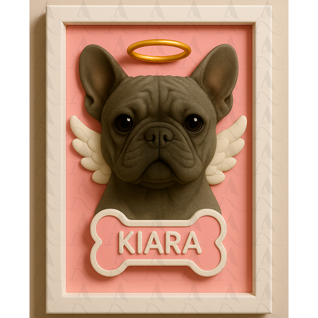 Cuadro Mascota Efecto 3D - Bulldog Francés 23