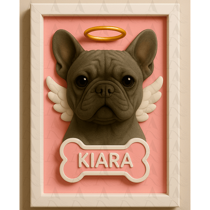 Cuadro Mascota Efecto 3D - Bulldog Francés 23