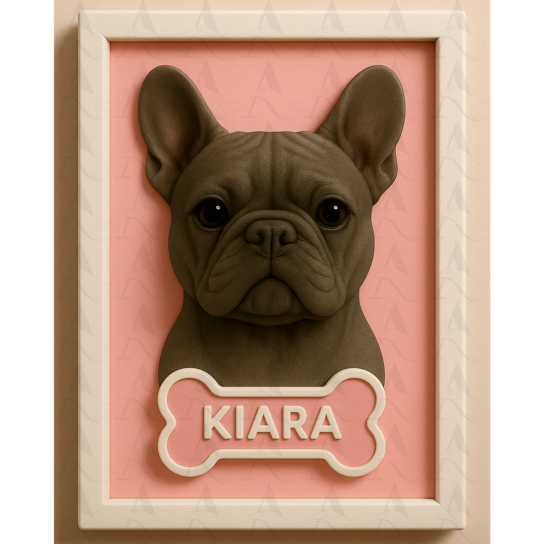 Cuadro Mascota Efecto 3D - Bulldog Francés 20