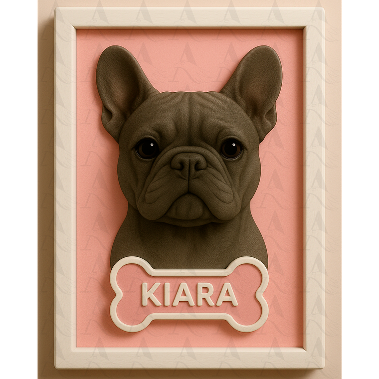 Cuadro Mascota Efecto 3D - Bulldog Francés 20