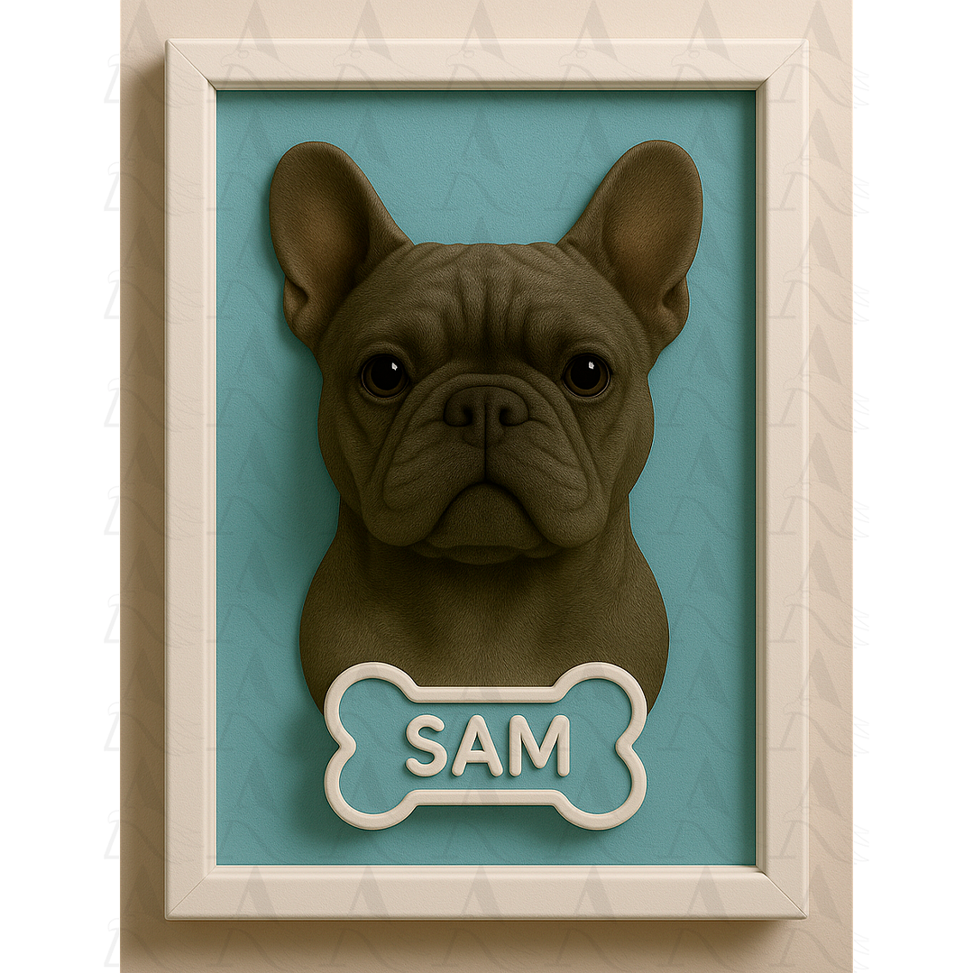 Cuadro Mascota Efecto 3D - Bulldog Francés 21