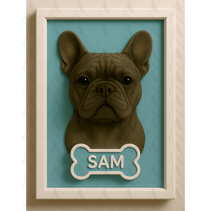 Cuadro Mascota Efecto 3D - Bulldog Francés 21