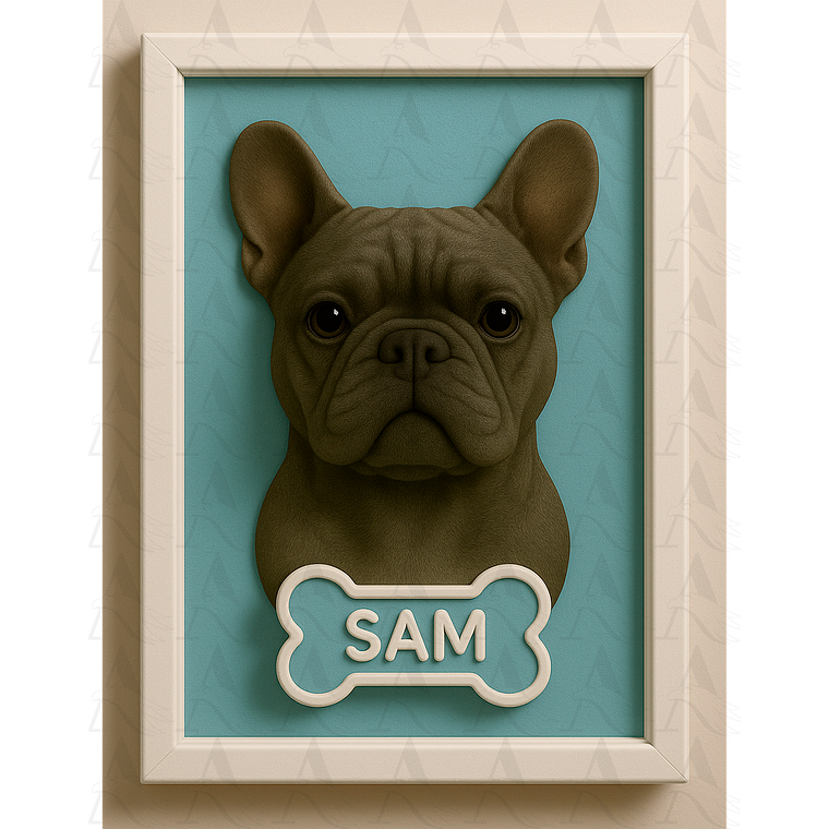 Cuadro Mascota Efecto 3D - Bulldog Francés 21