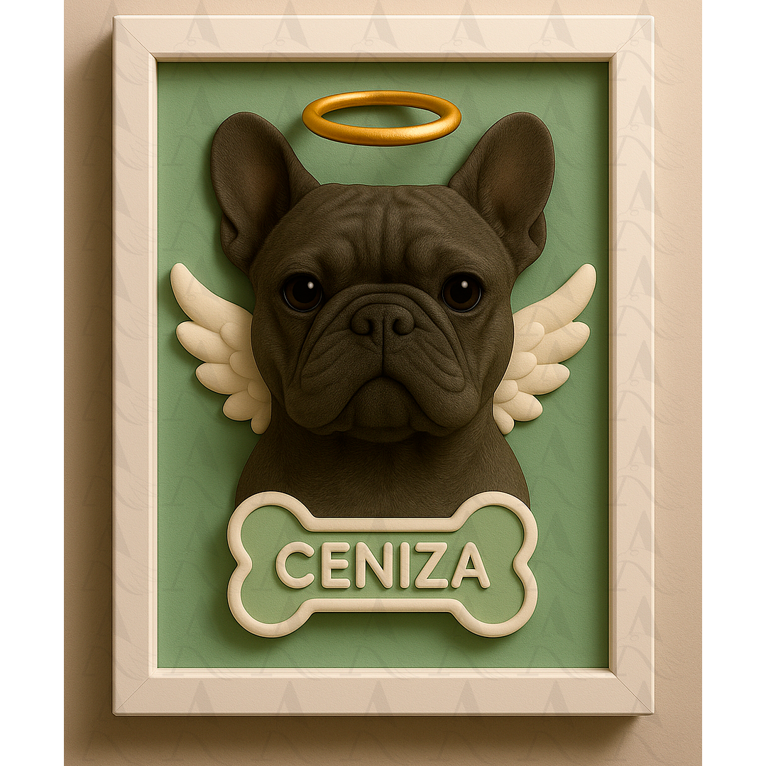 Cuadro Mascota Efecto 3D - Bulldog Francés 22