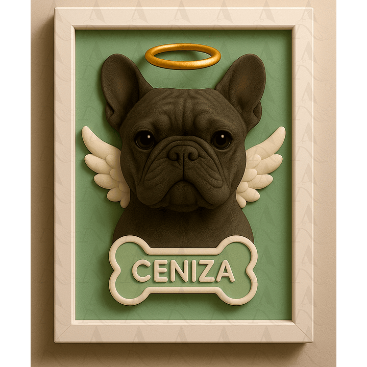 Cuadro Mascota Efecto 3D - Bulldog Francés 22
