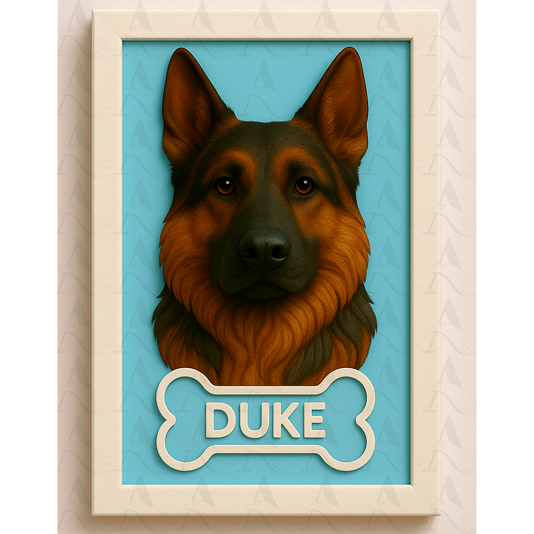 Cuadro Mascota Efecto 3D - Pastor Alemán 5