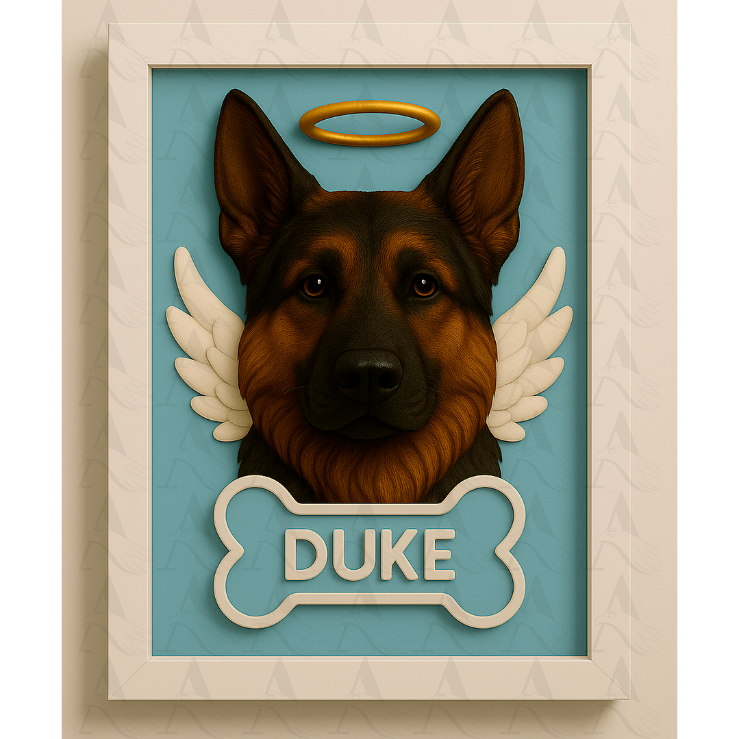 Cuadro Mascota Efecto 3D - Pastor Alemán 6