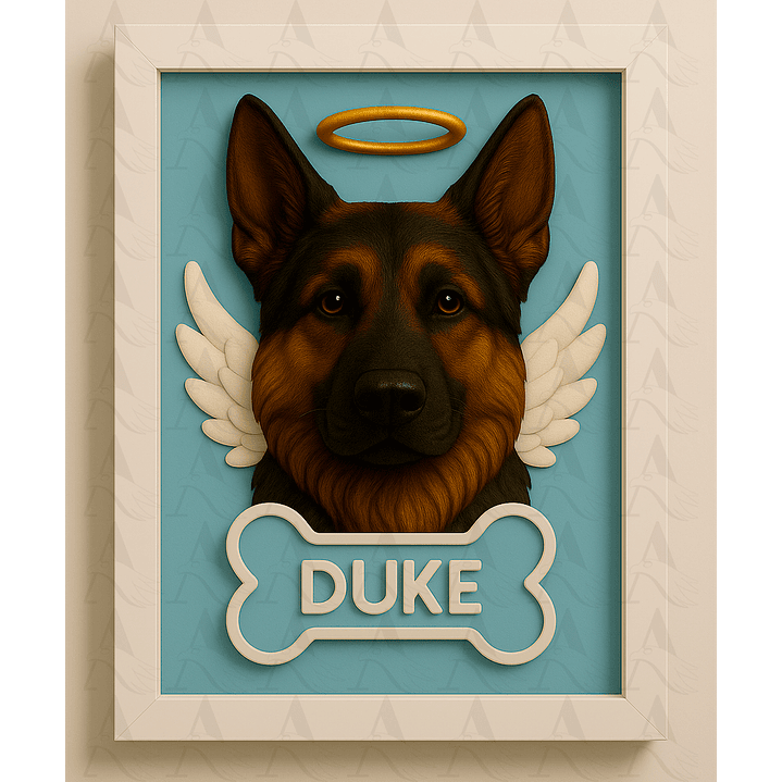 Cuadro Mascota Efecto 3D - Pastor Alemán 6