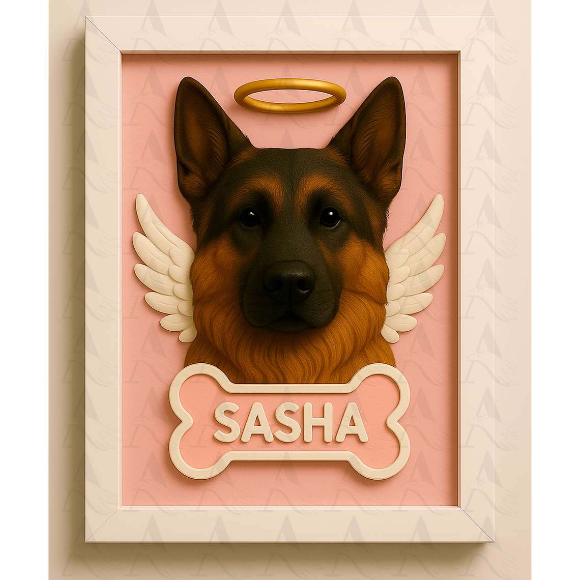 Cuadro Mascota Efecto 3D - Pastor Alemán 4