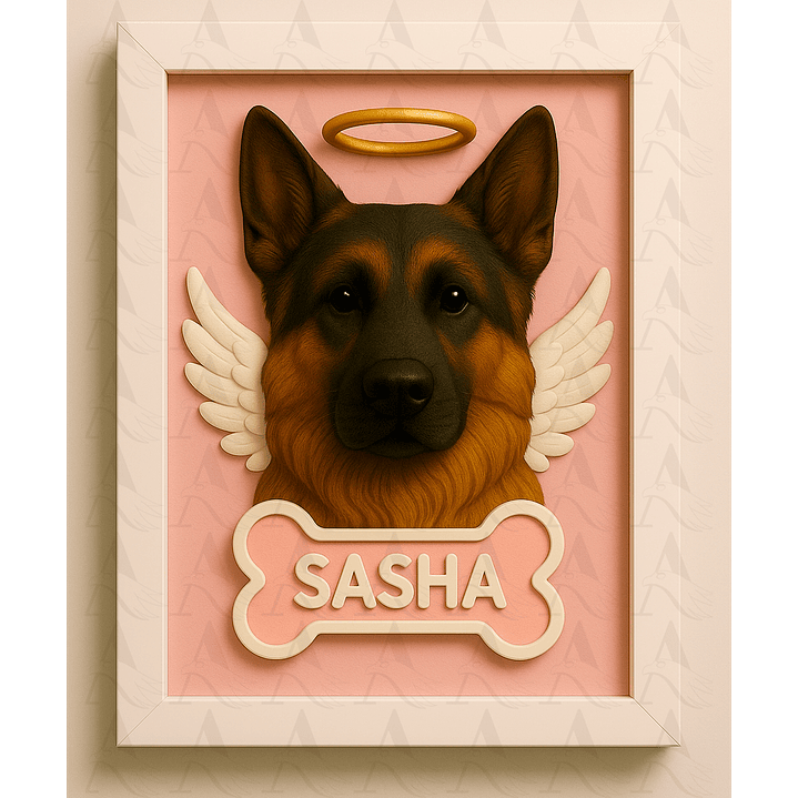 Cuadro Mascota Efecto 3D - Pastor Alemán 4