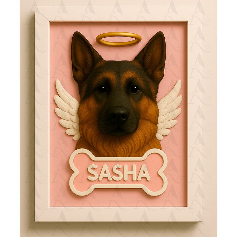 Cuadro Mascota Efecto 3D - Pastor Alemán 4