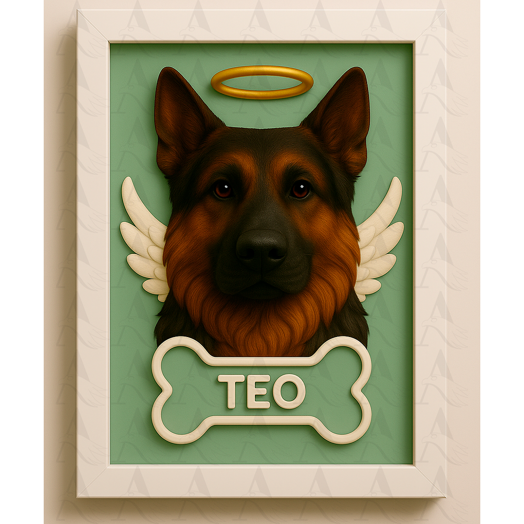 Cuadro Mascota Efecto 3D - Pastor Alemán 2