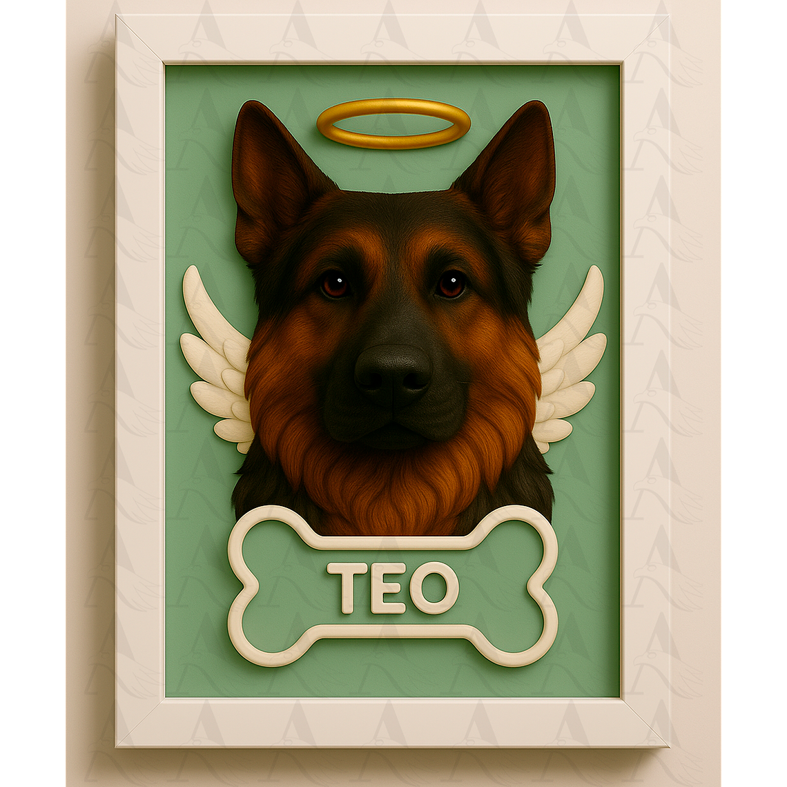 Cuadro Mascota Efecto 3D - Pastor Alemán 2