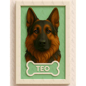 Cuadro Mascota Efecto 3D - Pastor Alemán