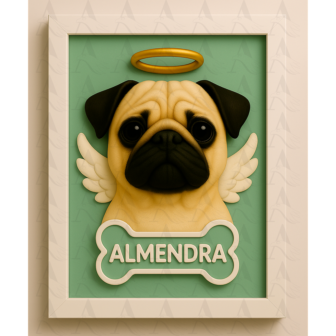 Cuadro Mascota Efecto 3D - Pug 4
