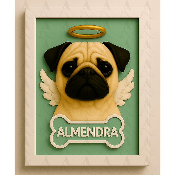 Cuadro Mascota Efecto 3D - Pug 4