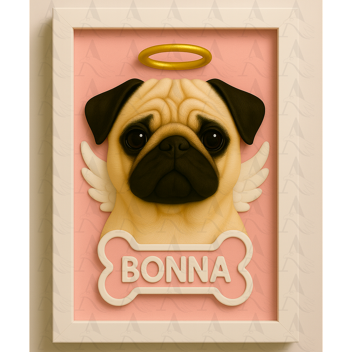 Cuadro Mascota Efecto 3D - Pug 5