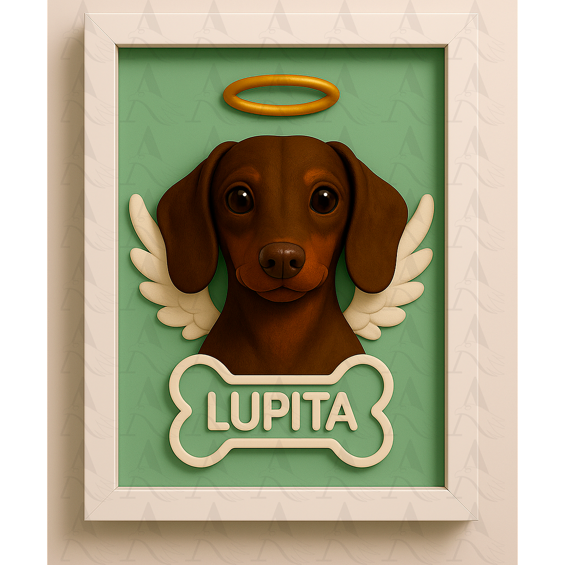 Cuadro Mascota Efecto 3D - Salchicha 4