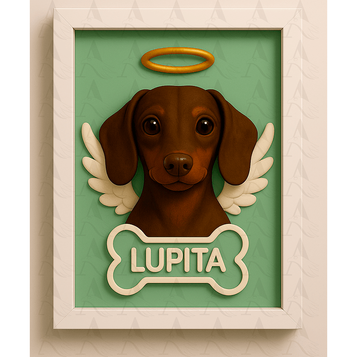 Cuadro Mascota Efecto 3D - Salchicha 4