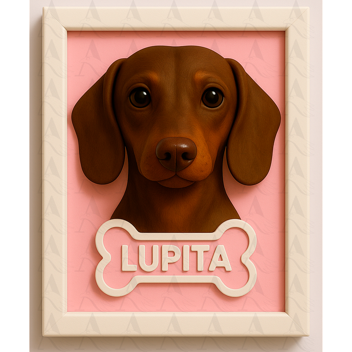 Cuadro Mascota Efecto 3D - Salchicha 2