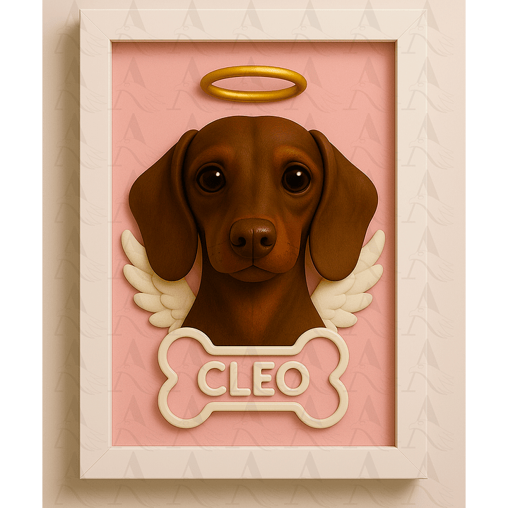 Cuadro Mascota Efecto 3D - Salchicha 5