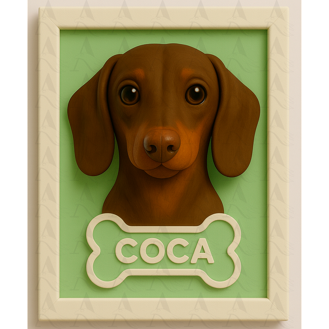 Cuadro Mascota Efecto 3D - Salchicha 1