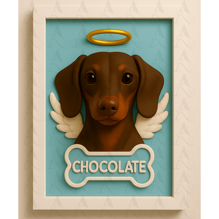 Cuadro Mascota Efecto 3D - Salchicha 6