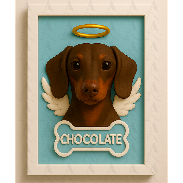 Cuadro Mascota Efecto 3D - Salchicha 6