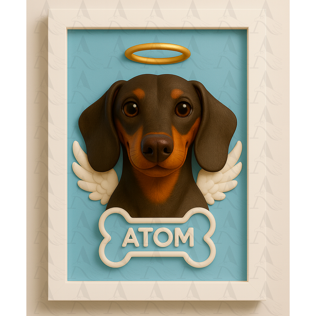 Cuadro Mascota Efecto 3D - Salchicha 12