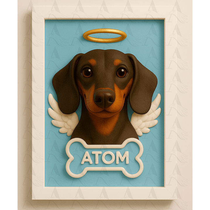 Cuadro Mascota Efecto 3D - Salchicha 12