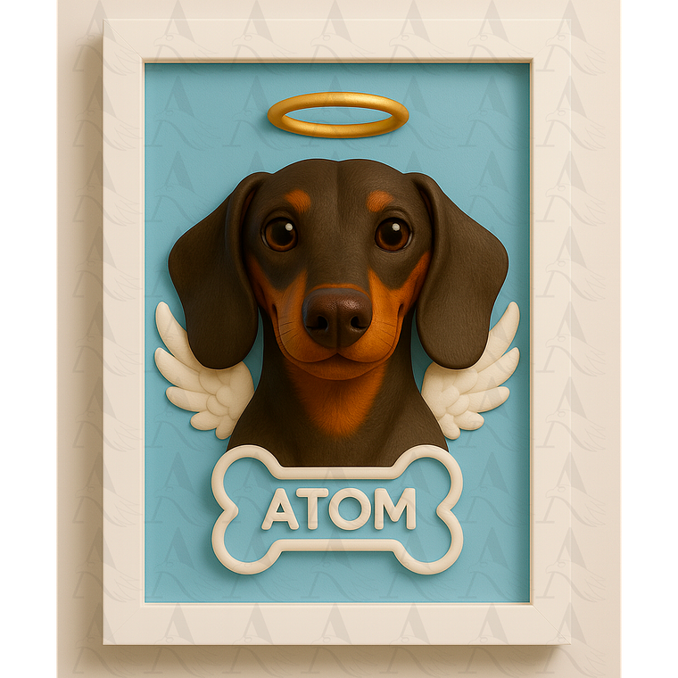 Cuadro Mascota Efecto 3D - Salchicha 12