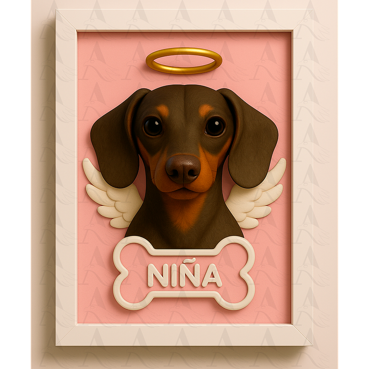 Cuadro Mascota Efecto 3D - Salchicha 11