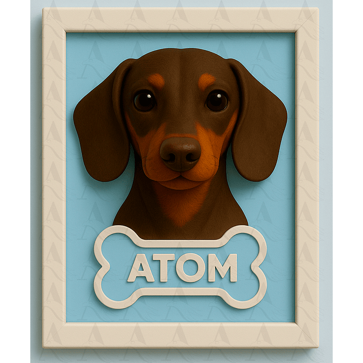 Cuadro Mascota Efecto 3D - Salchicha 9