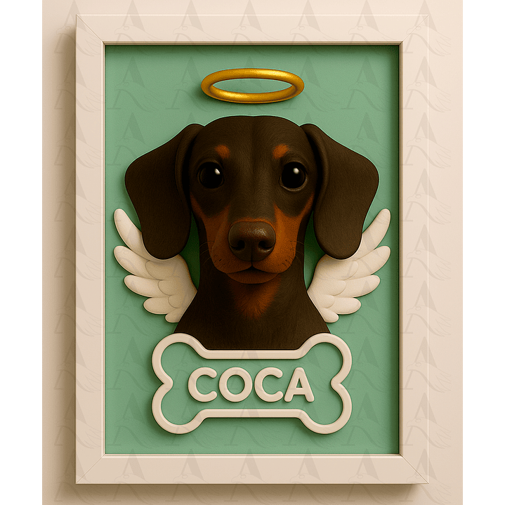 Cuadro Mascota Efecto 3D - Salchicha 10