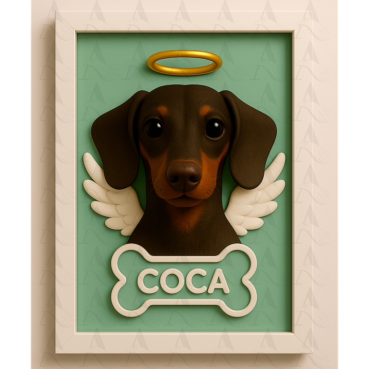 Cuadro Mascota Efecto 3D - Salchicha 10